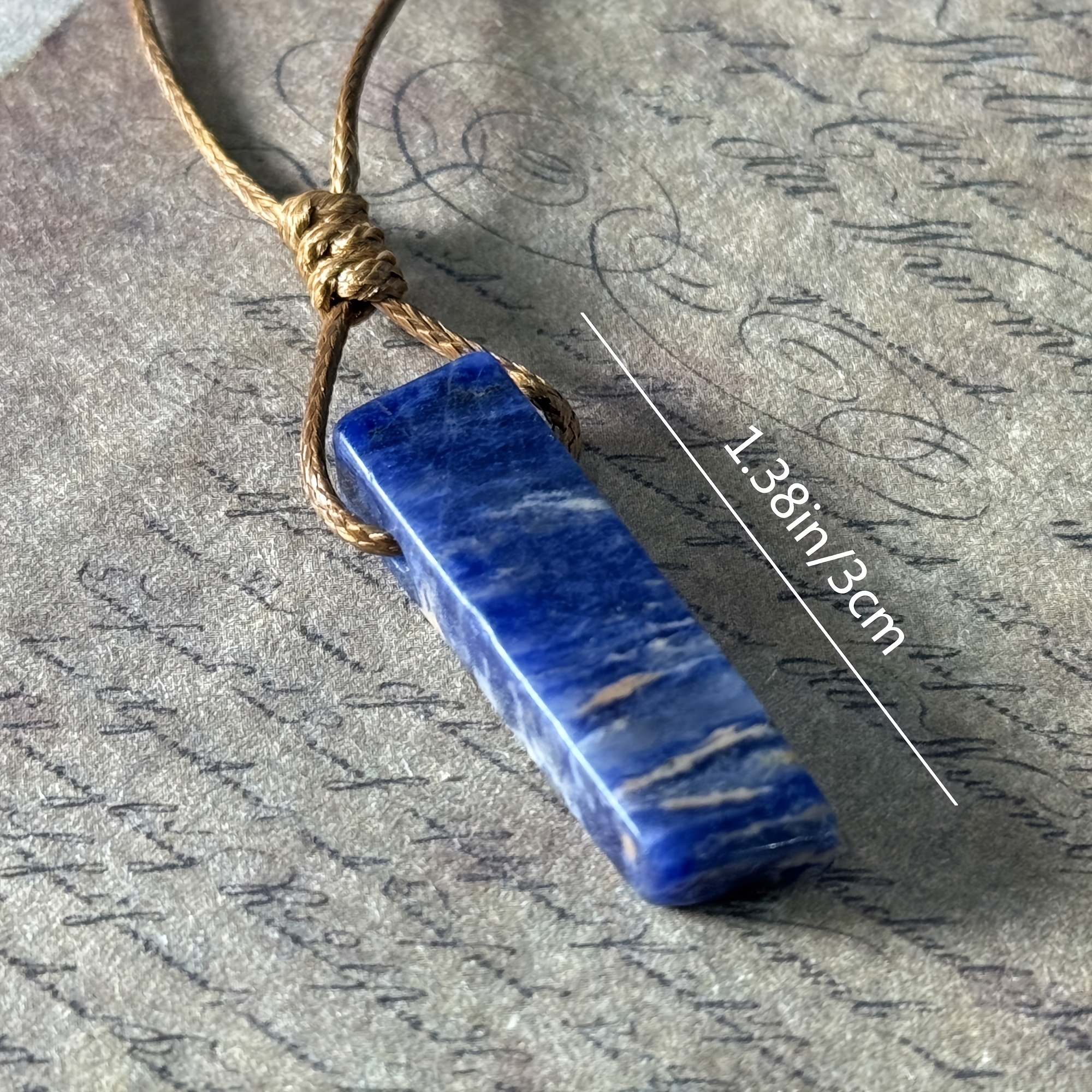 Women's Handcrafted Bohemian Natural Blue-Veined Stone Necklace